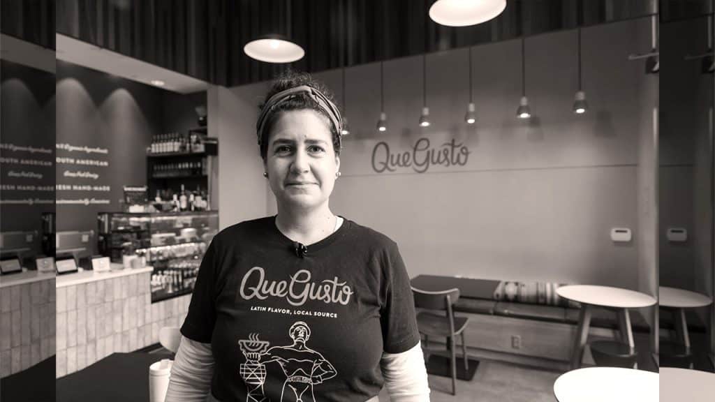 TEDC_BorrowerMainImages_010524_QueGusto Carla Meneses standing in the Que Gusto lobby